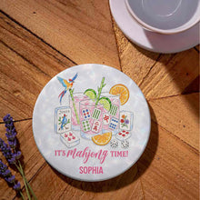 Load image into Gallery viewer, Personalized Mahjong Coaster Custom Name Gift for Bestie

