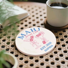 Load image into Gallery viewer, Personalized Mahjong Lover Ceramic Coaster Custom Name Gift
