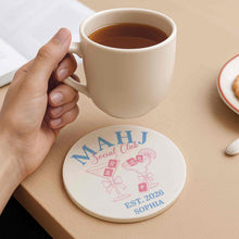 Load image into Gallery viewer, Personalized Mahjong Lover Ceramic Coaster Custom Name Gift
