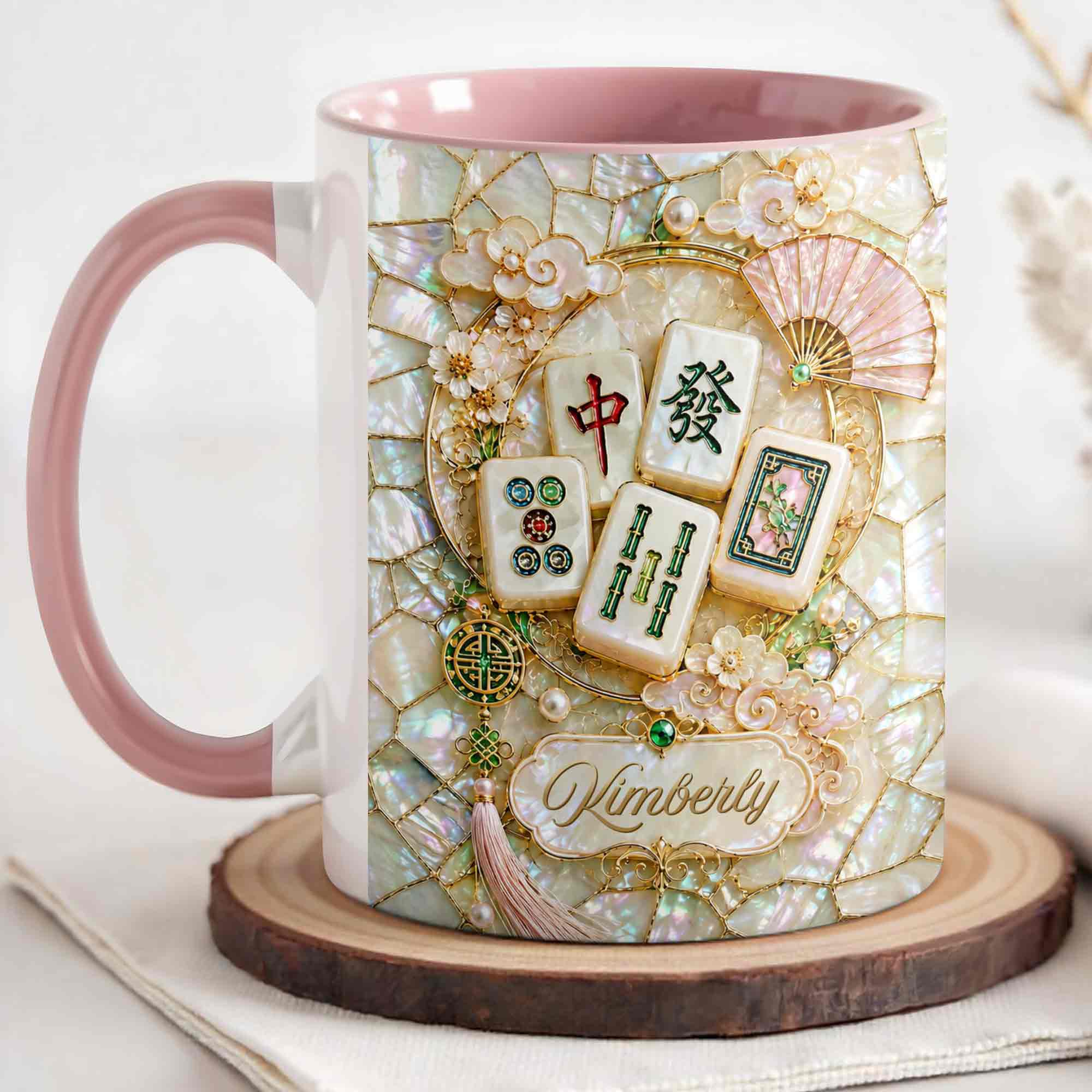Personalized Mahjong Lovers Accent Mug Custom Gift for Gamers