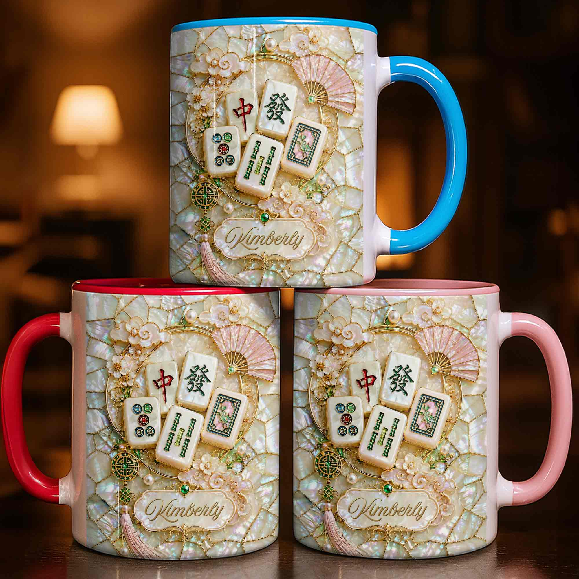 Personalized Mahjong Lovers Accent Mug Custom Gift for Gamers