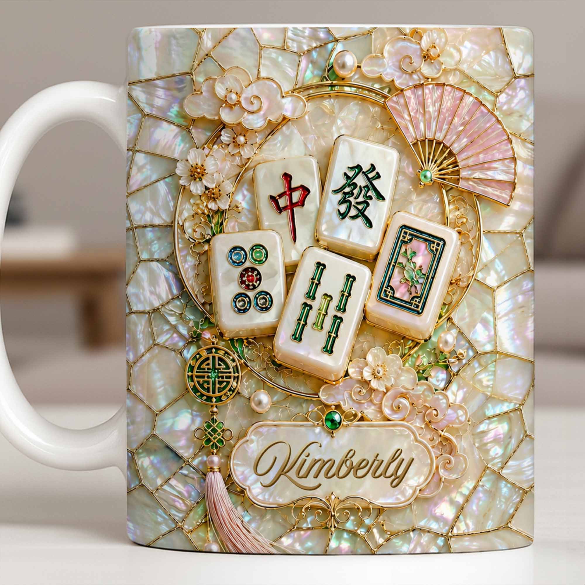 Personalized Mahjong Tile Coffee Mug Custom Gift for Mom