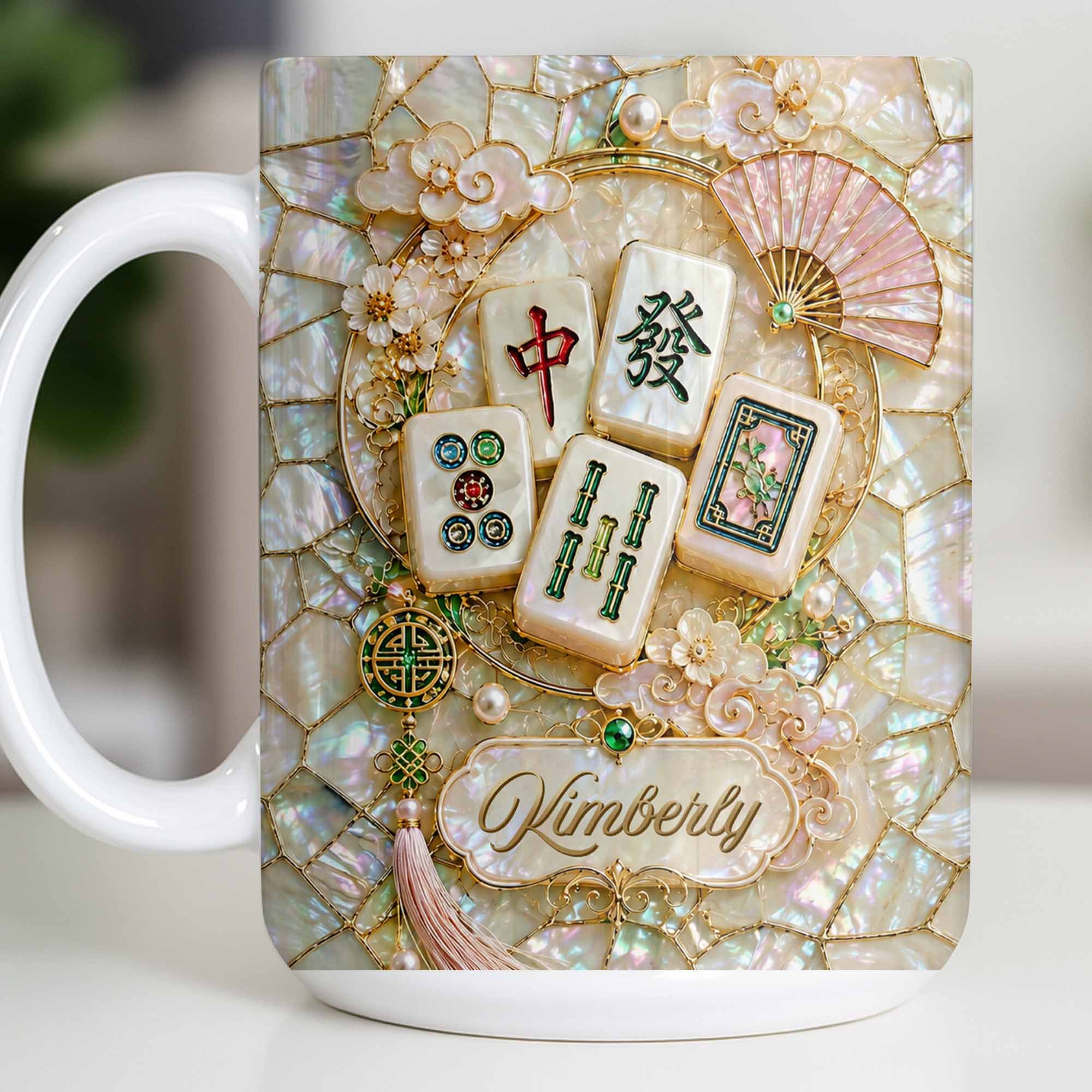 Personalized Mahjong Tile Coffee Mug Custom Gift for Mom