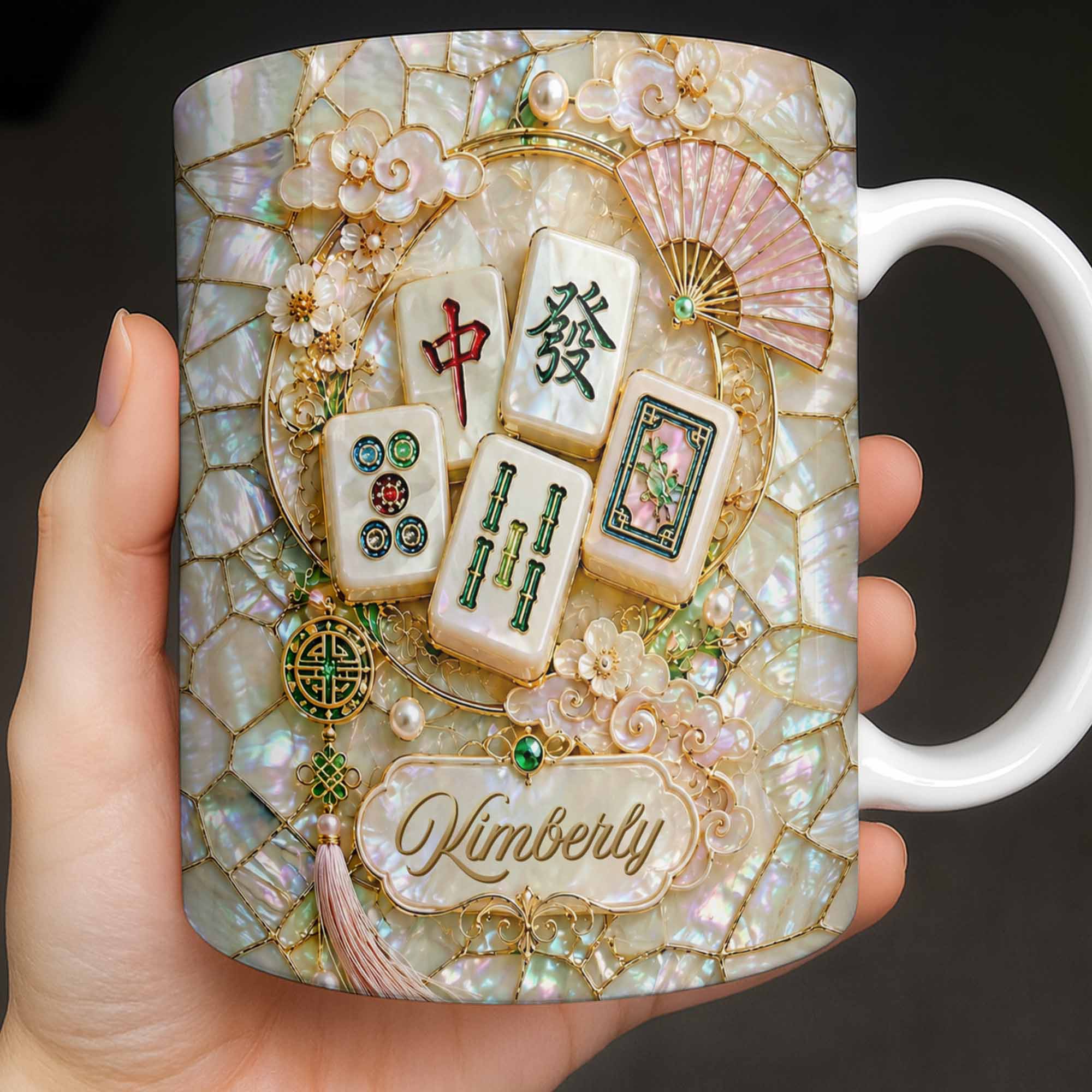 Personalized Mahjong Tile Coffee Mug Custom Gift for Mom