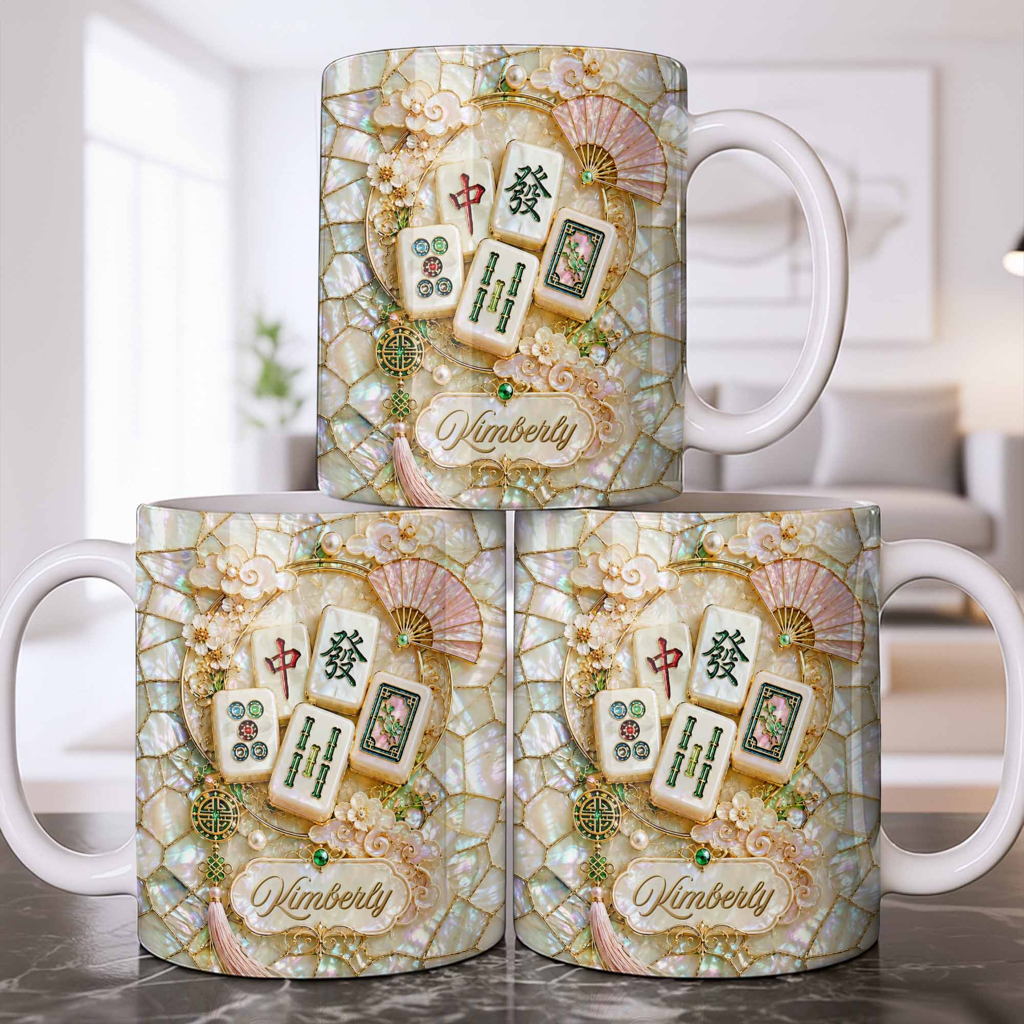 Personalized Mahjong Tile Coffee Mug Custom Gift for Mom