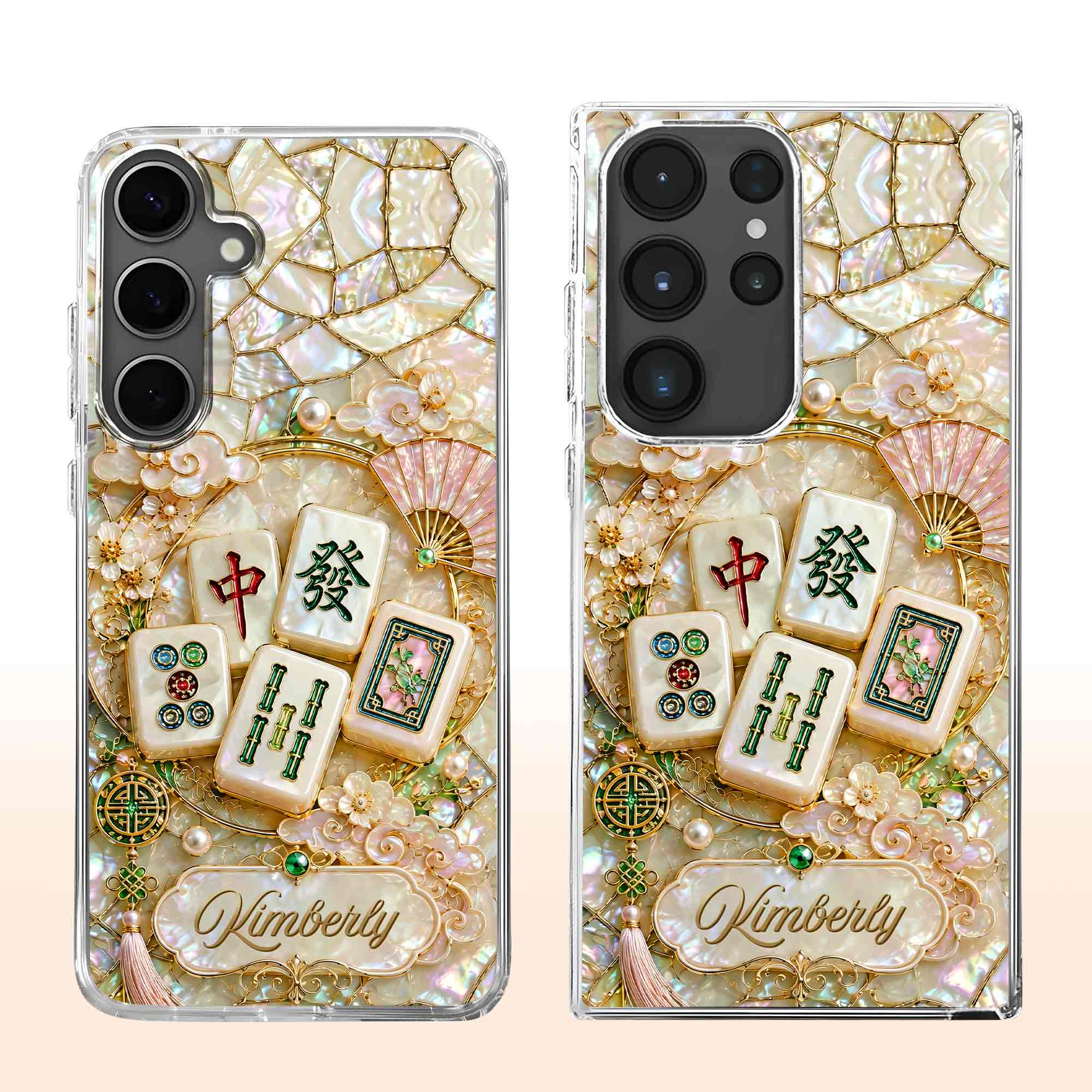 Personalized Floral Clear Phone Case Custom Name Gift for Mom