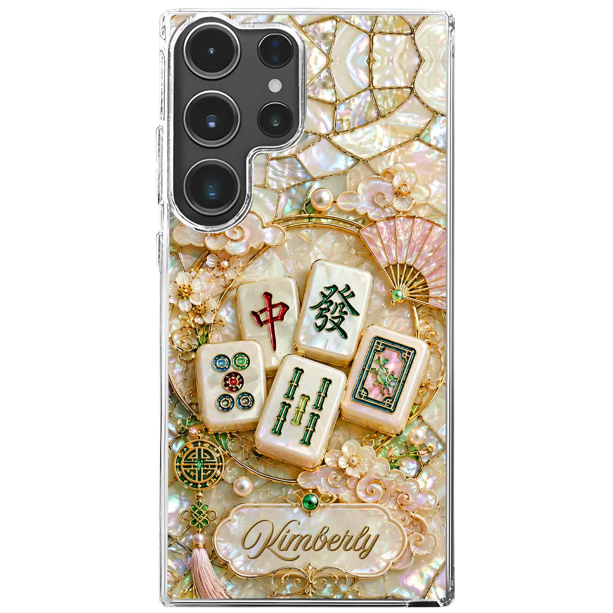 Personalized Floral Clear Phone Case Custom Name Gift for Mom