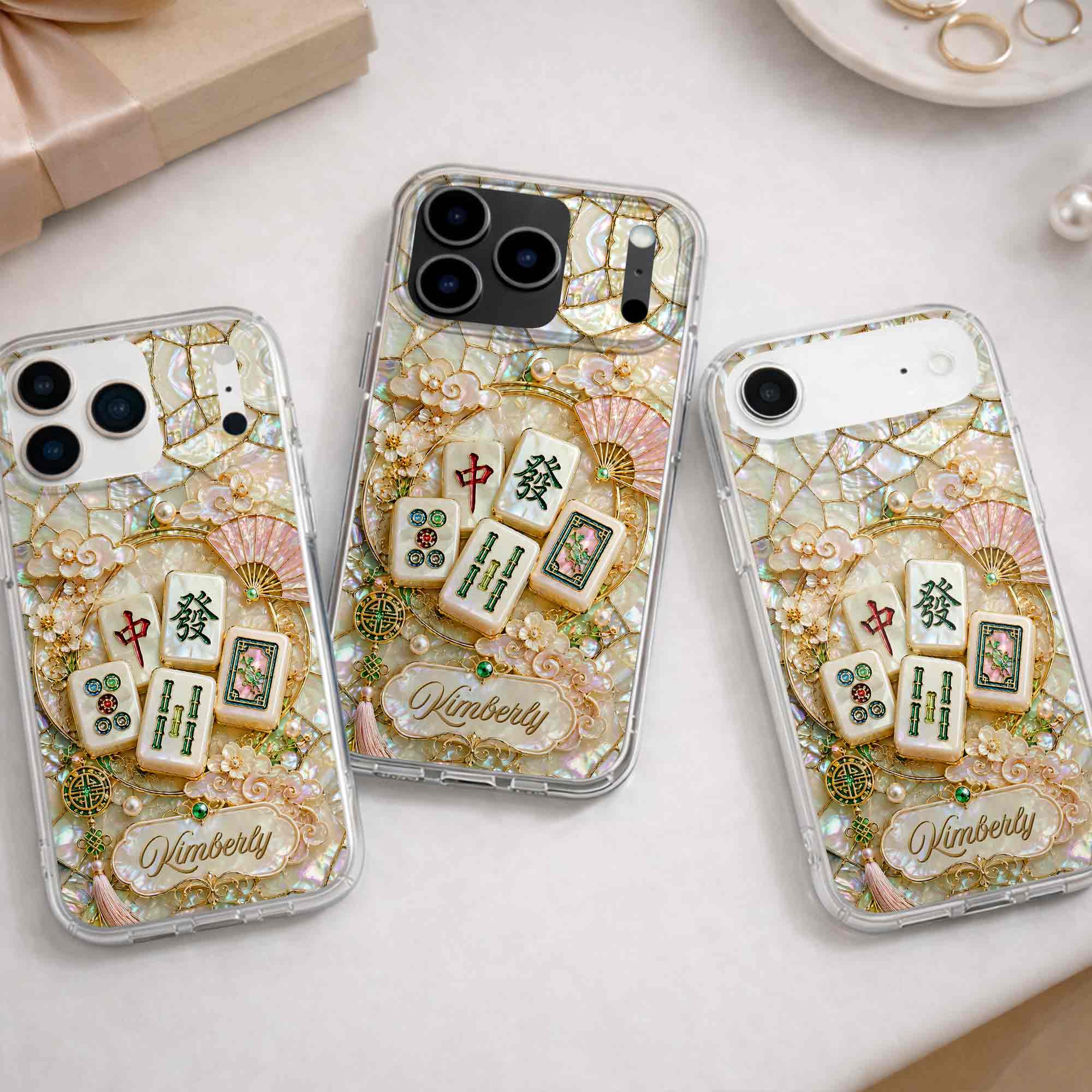 Personalized Floral Clear Phone Case Custom Name Gift for Mom