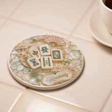 Load image into Gallery viewer, Personalized Mahjong Ceramic Coaster Custom Name Gift for Mom
