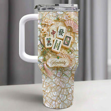 Load image into Gallery viewer, Personalized 40oz Stainless Steel Tumbler Mahjong Design Gift
