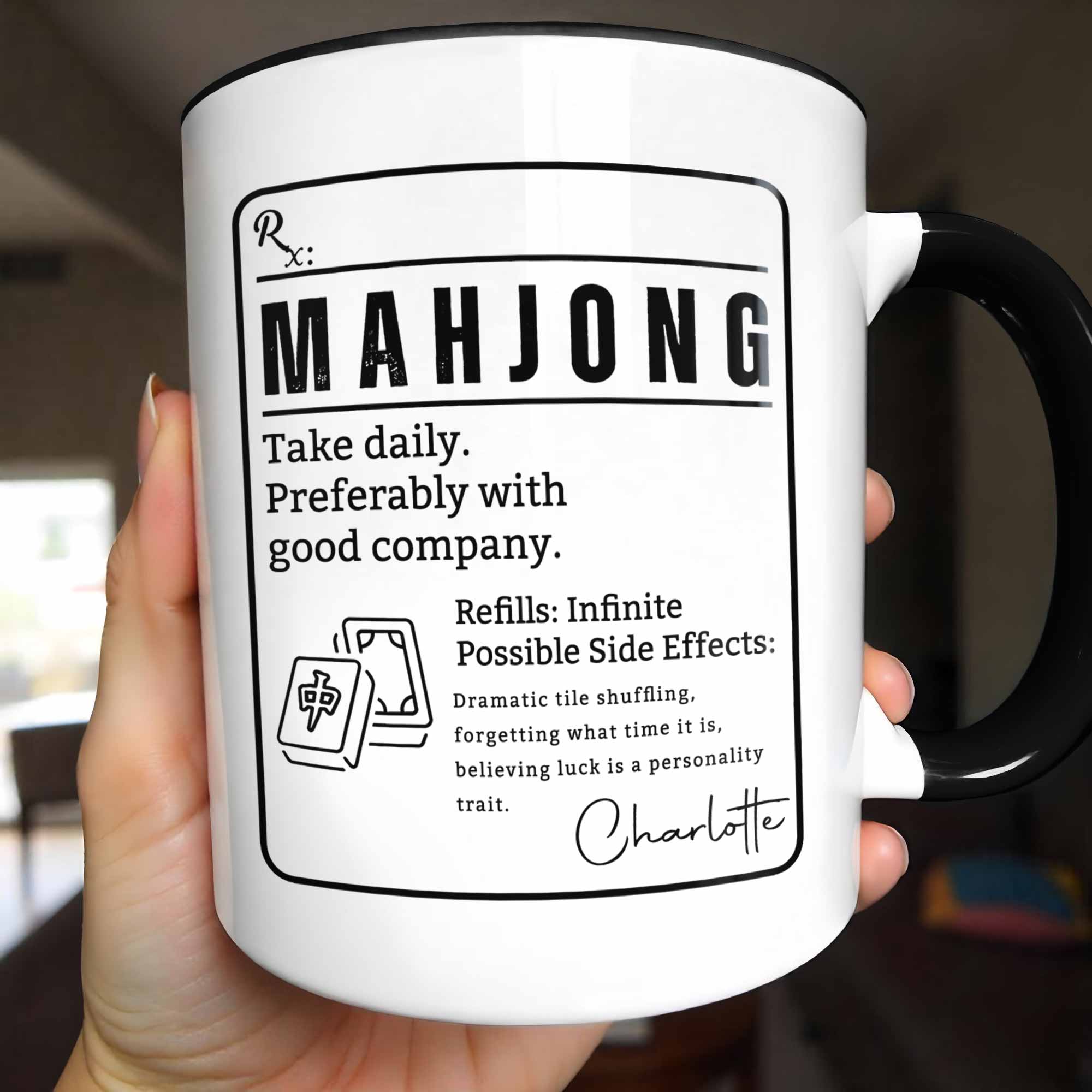 Personalized Mahjong Accent Mug Custom Gift for Friends
