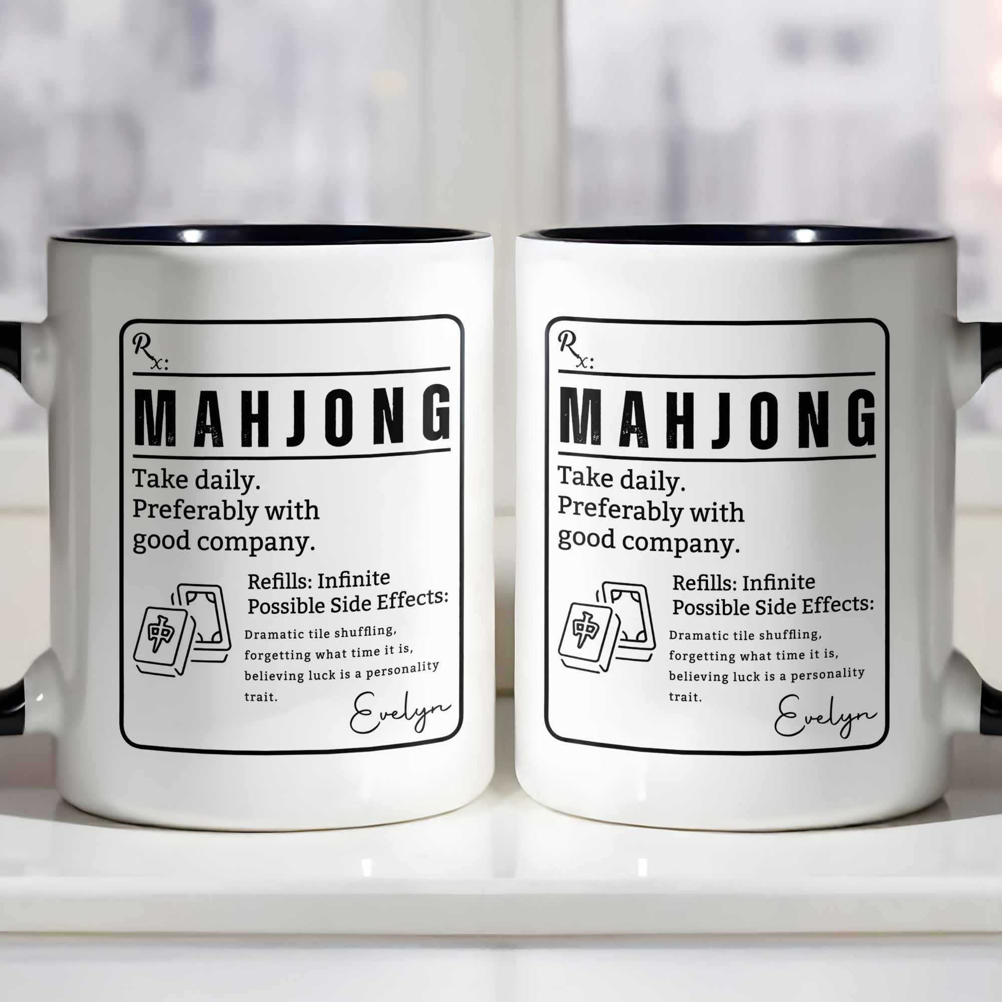 Personalized Mahjong Accent Mug Custom Gift for Friends