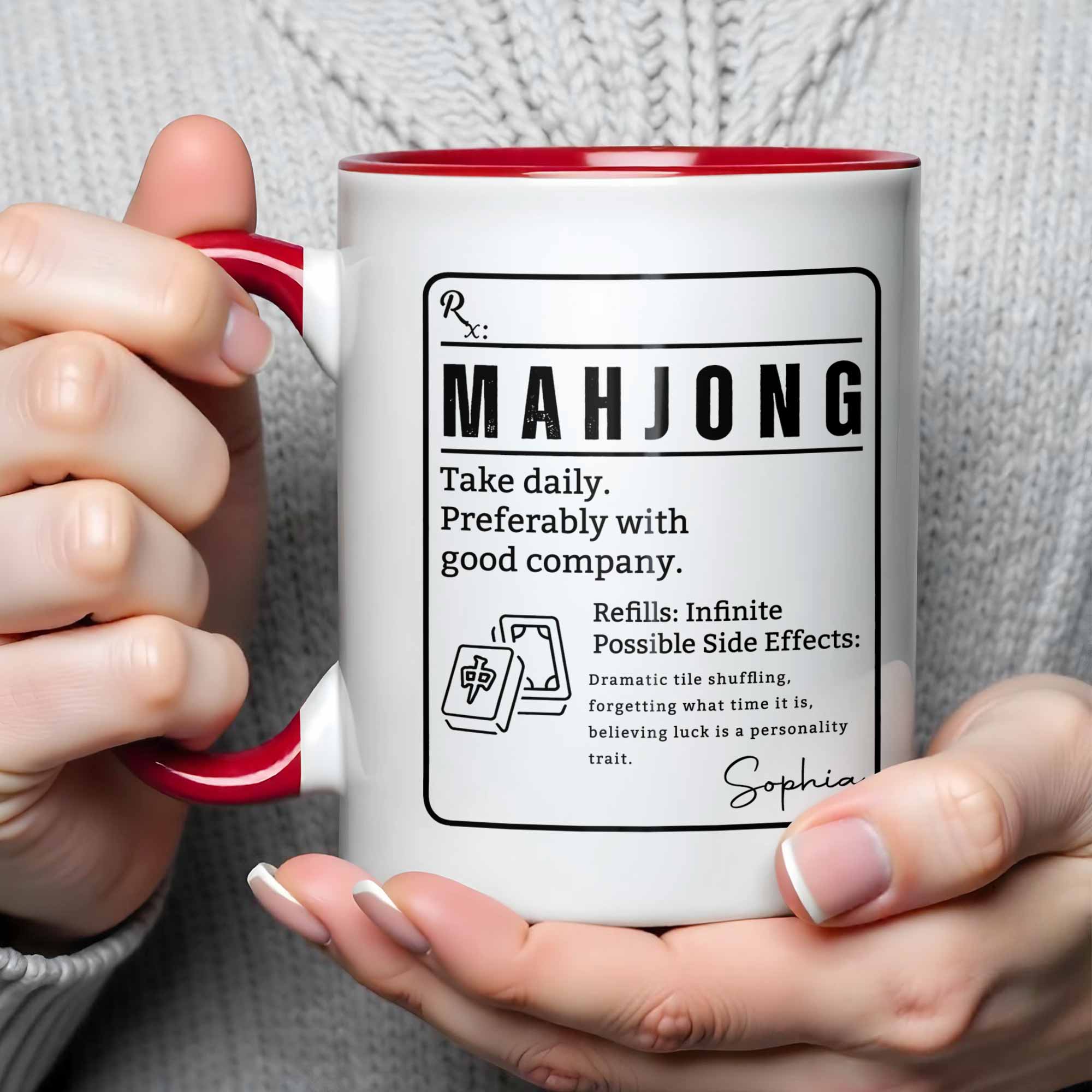 Personalized Mahjong Accent Mug Custom Gift for Friends