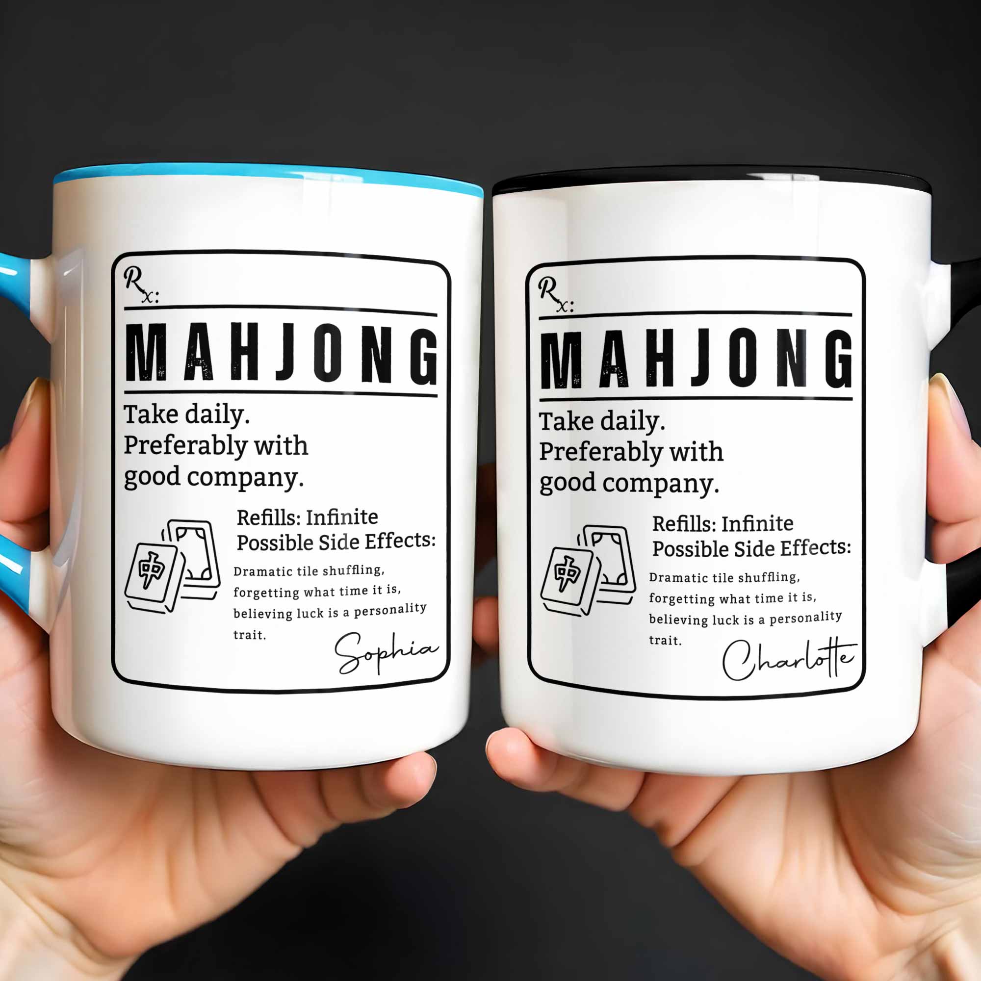 Personalized Mahjong Accent Mug Custom Gift for Friends