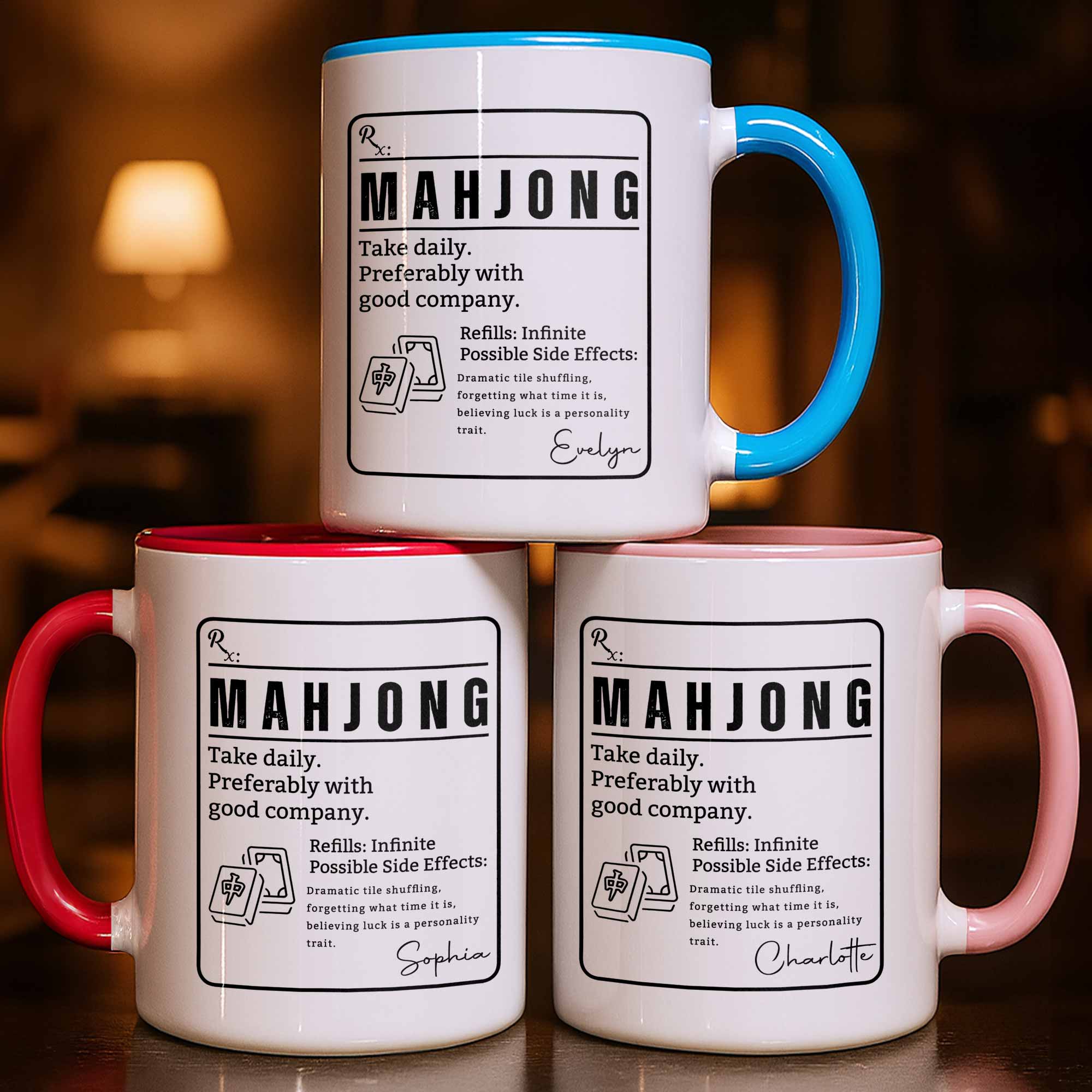 Personalized Mahjong Accent Mug Custom Gift for Friends