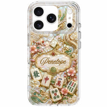 Load image into Gallery viewer, Personalized Clear Phone Case with Dragon &amp; Mahjong Design for Mom
