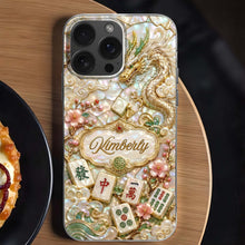 Load image into Gallery viewer, Personalized Clear Phone Case with Dragon &amp; Mahjong Design for Mom
