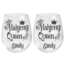 Load image into Gallery viewer, Personalized Stemless Wine Glass for Mahjong Queen Gift

