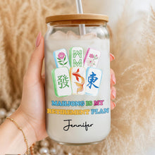 Load image into Gallery viewer, Personalized Floral Mahjong Tiles Glass Can Custom Name Gift for Mom
