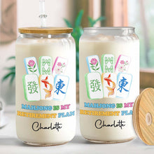 Load image into Gallery viewer, Personalized Floral Mahjong Tiles Glass Can Custom Name Gift for Mom

