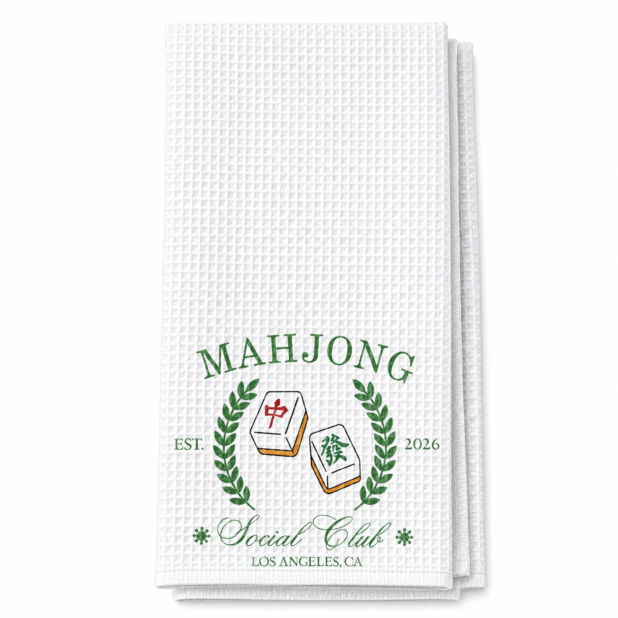 Personalized Mahjong Kitchen Towel Custom Gift for Game Night