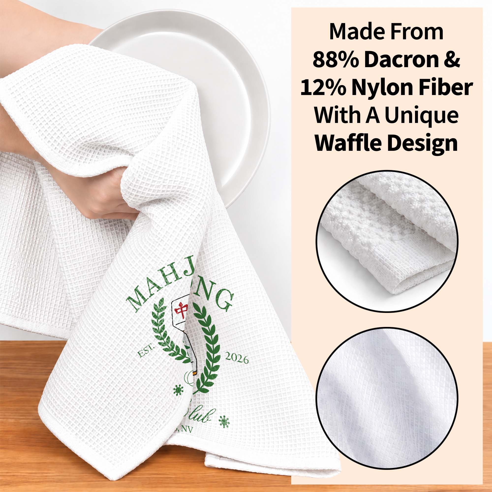 Personalized Mahjong Kitchen Towel Custom Gift for Game Night