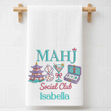 Load image into Gallery viewer, Personalized Mahj Social Club Kitchen Towel Custom Name Gift
