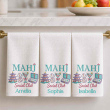 Load image into Gallery viewer, Personalized Mahj Social Club Kitchen Towel Custom Name Gift
