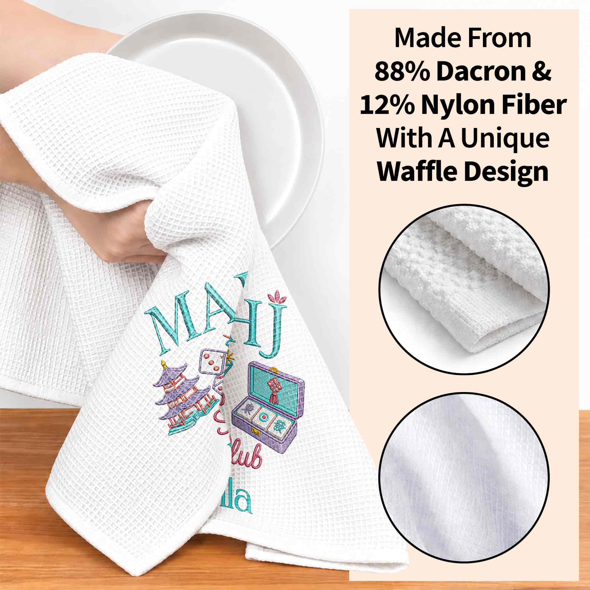 Personalized Mahj Social Club Kitchen Towel Custom Name Gift