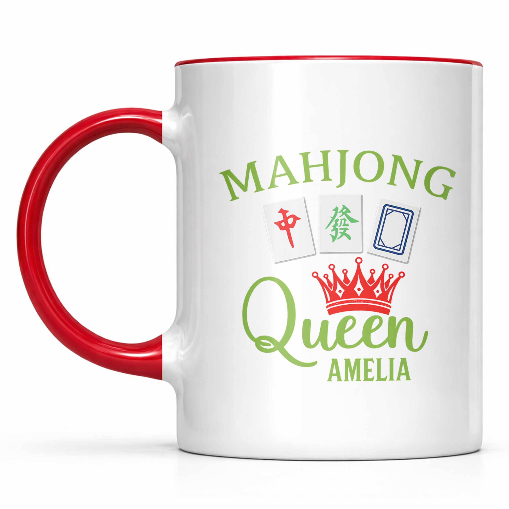 Personalized Mahjong Queen Accent Mug Custom Name Gift for Mom