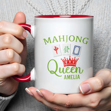 Load image into Gallery viewer, Personalized Mahjong Queen Accent Mug Custom Name Gift for Mom
