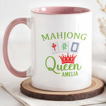 Load image into Gallery viewer, Personalized Mahjong Queen Accent Mug Custom Name Gift for Mom
