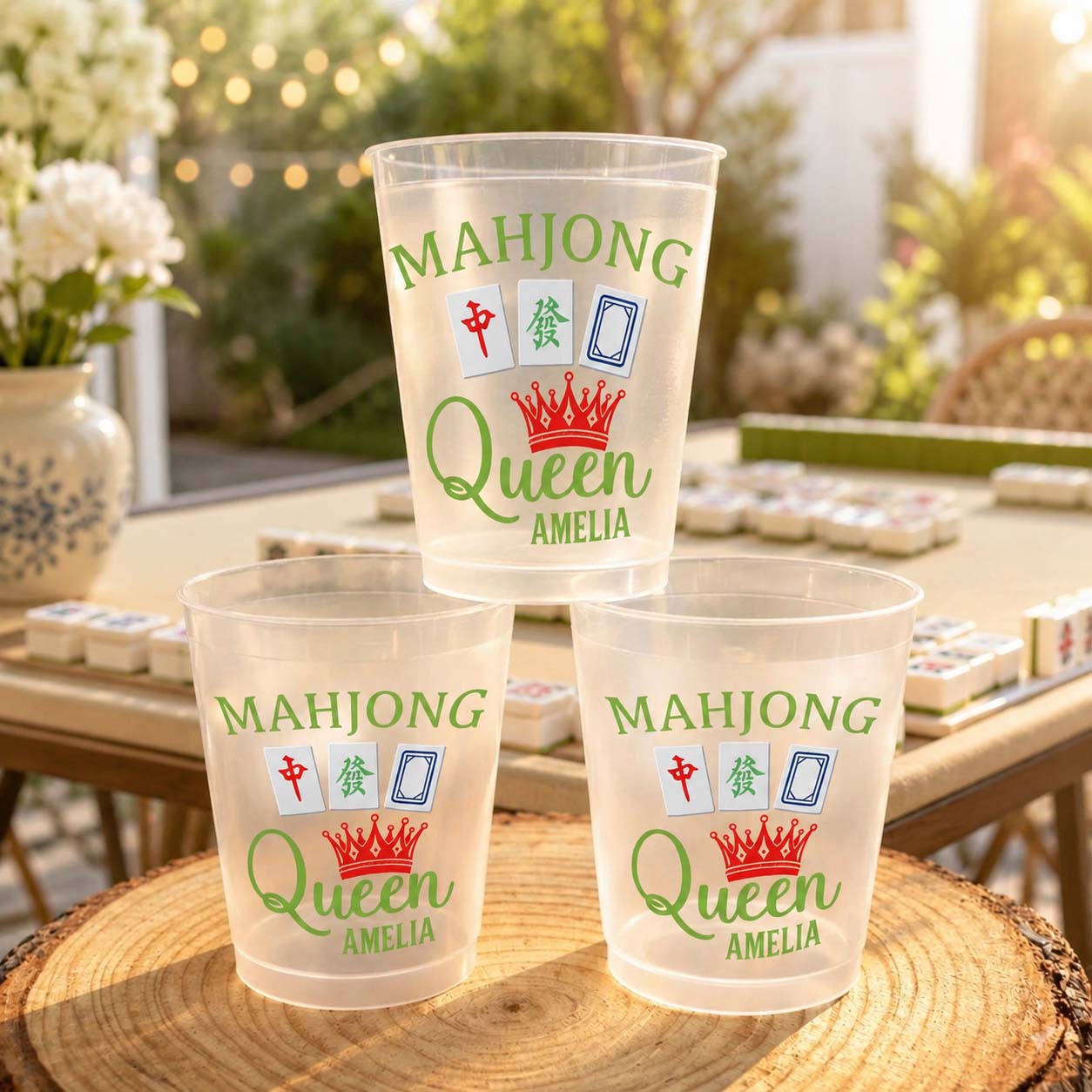 Personalized Mahjong Queen Frosted Cups Custom Design Gift
