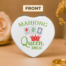 Load image into Gallery viewer, Personalized Mahjong Queen Heart Compact Mirror Custom Gift
