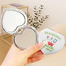 Load image into Gallery viewer, Personalized Mahjong Queen Heart Compact Mirror Custom Gift
