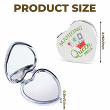 Load image into Gallery viewer, Personalized Mahjong Queen Heart Compact Mirror Custom Gift

