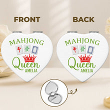 Load image into Gallery viewer, Personalized Mahjong Queen Heart Compact Mirror Custom Gift
