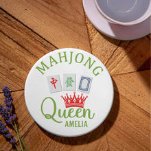 Load image into Gallery viewer, Personalized Mahjong Queen Ceramic Coaster Custom Gift for Her
