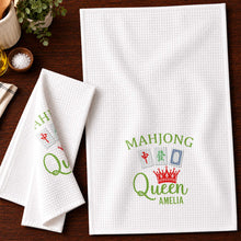 Load image into Gallery viewer, Personalized Mahjong Queen Kitchen Towel Custom Gift for Mom
