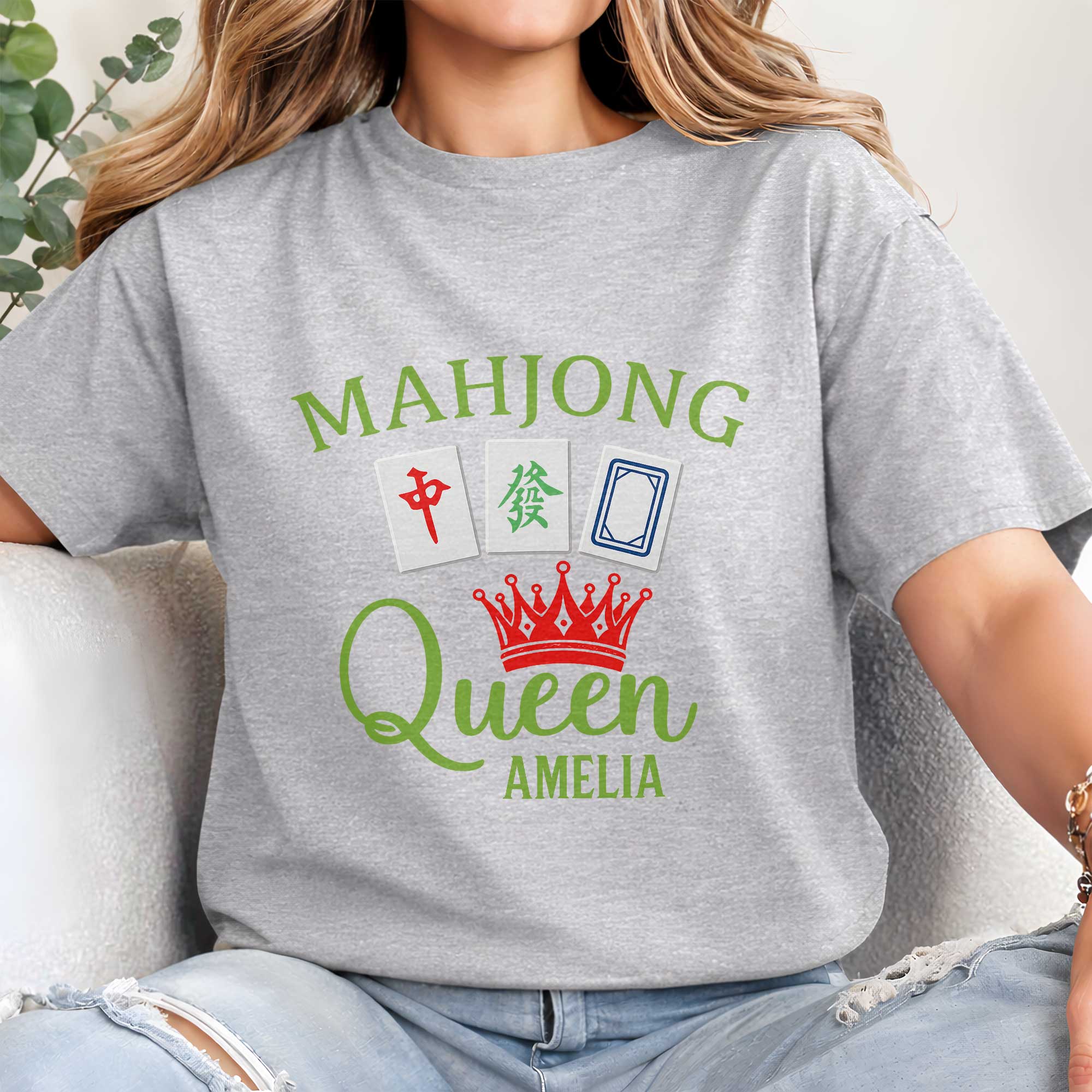 Personalized Mahjong Queen T-shirt and Hoodie Gift for Her