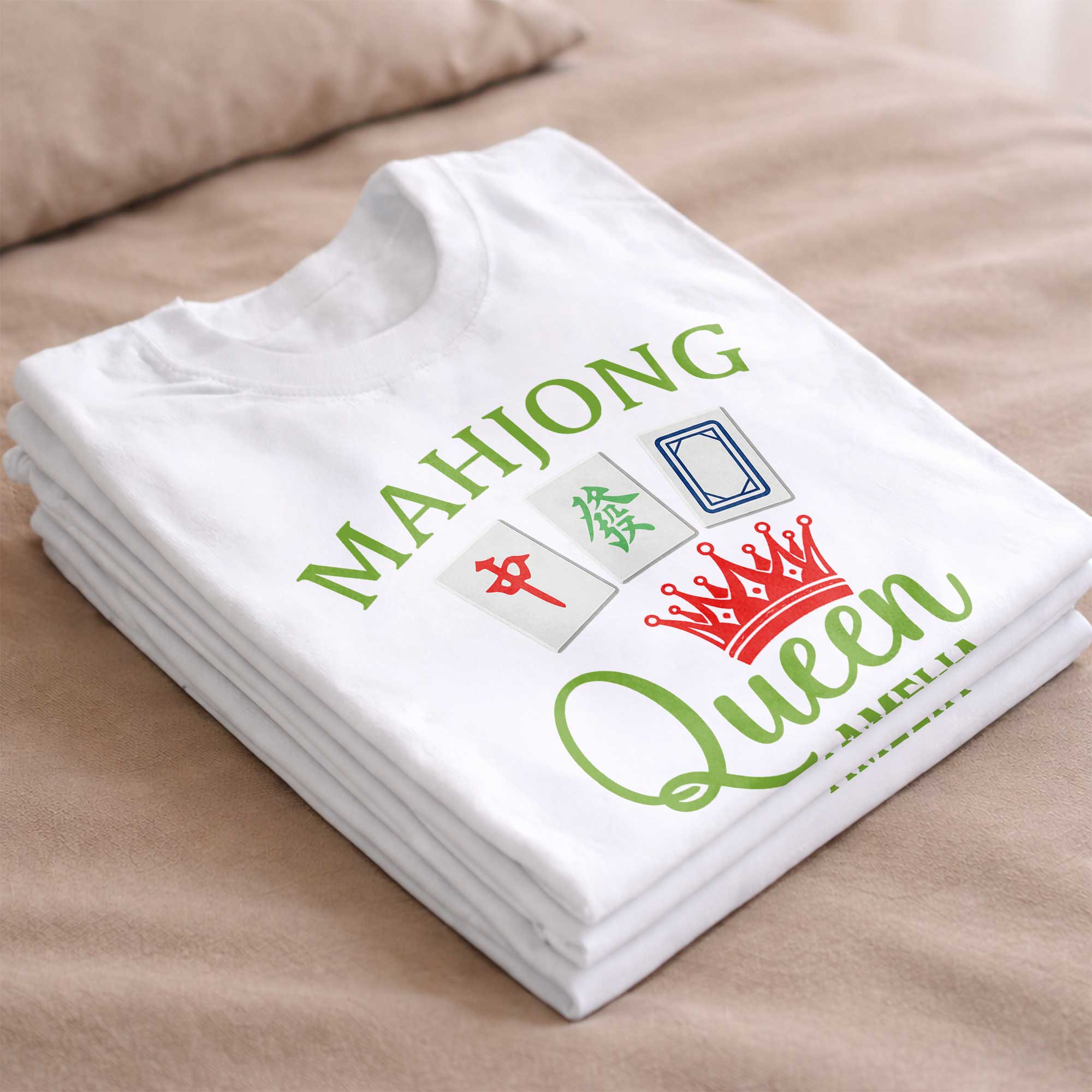 Personalized Mahjong Queen T-shirt and Hoodie Gift for Her