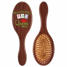 Load image into Gallery viewer, Personalized Bamboo Hair Brush Custom Name Mahjong Queen Gift
