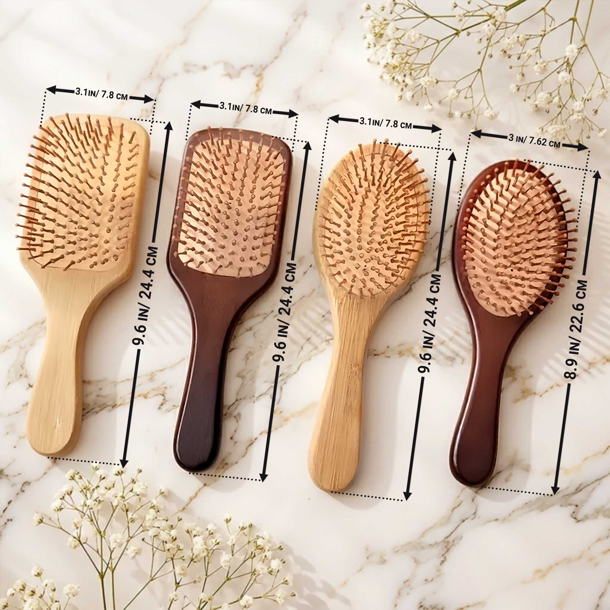 Personalized Bamboo Hair Brush Custom Name Mahjong Queen Gift