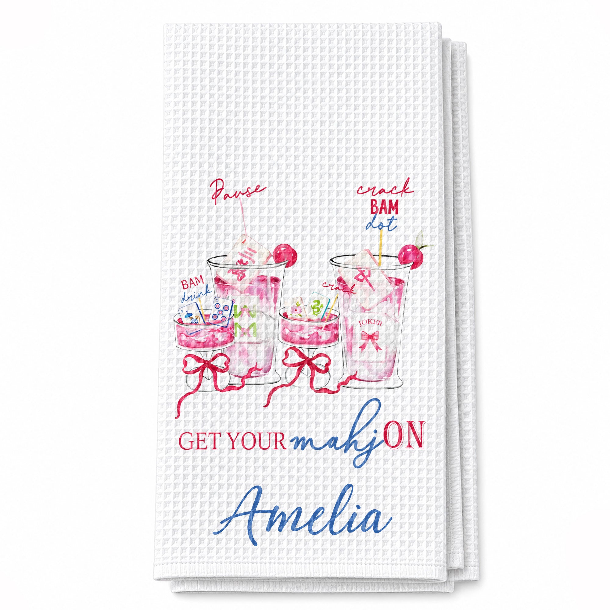 Personalized Kitchen Towel Custom Name for Game Night Enthusiasts