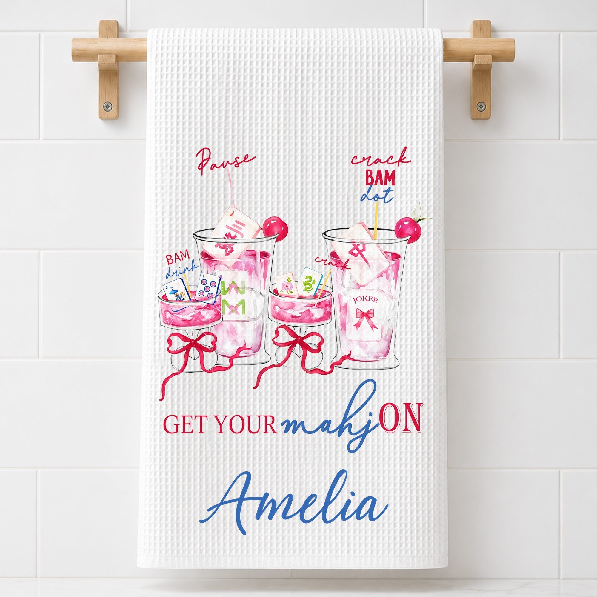 Personalized Kitchen Towel Custom Name for Game Night Enthusiasts