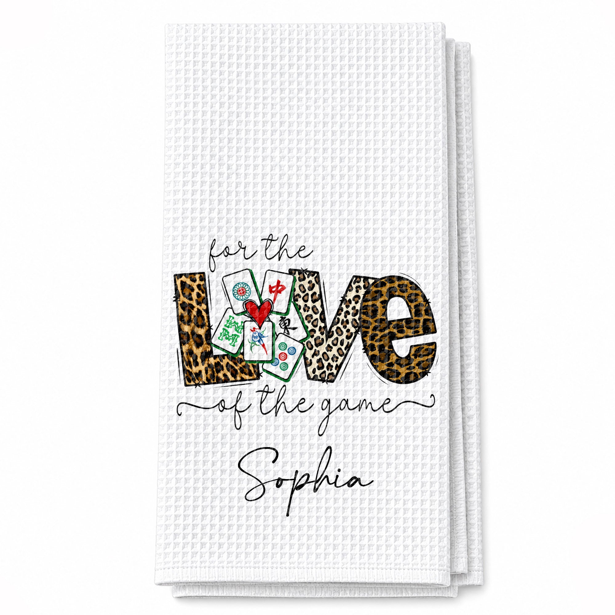 Personalized Leopard Print Kitchen Towel Custom Name Gift for Hobbyists