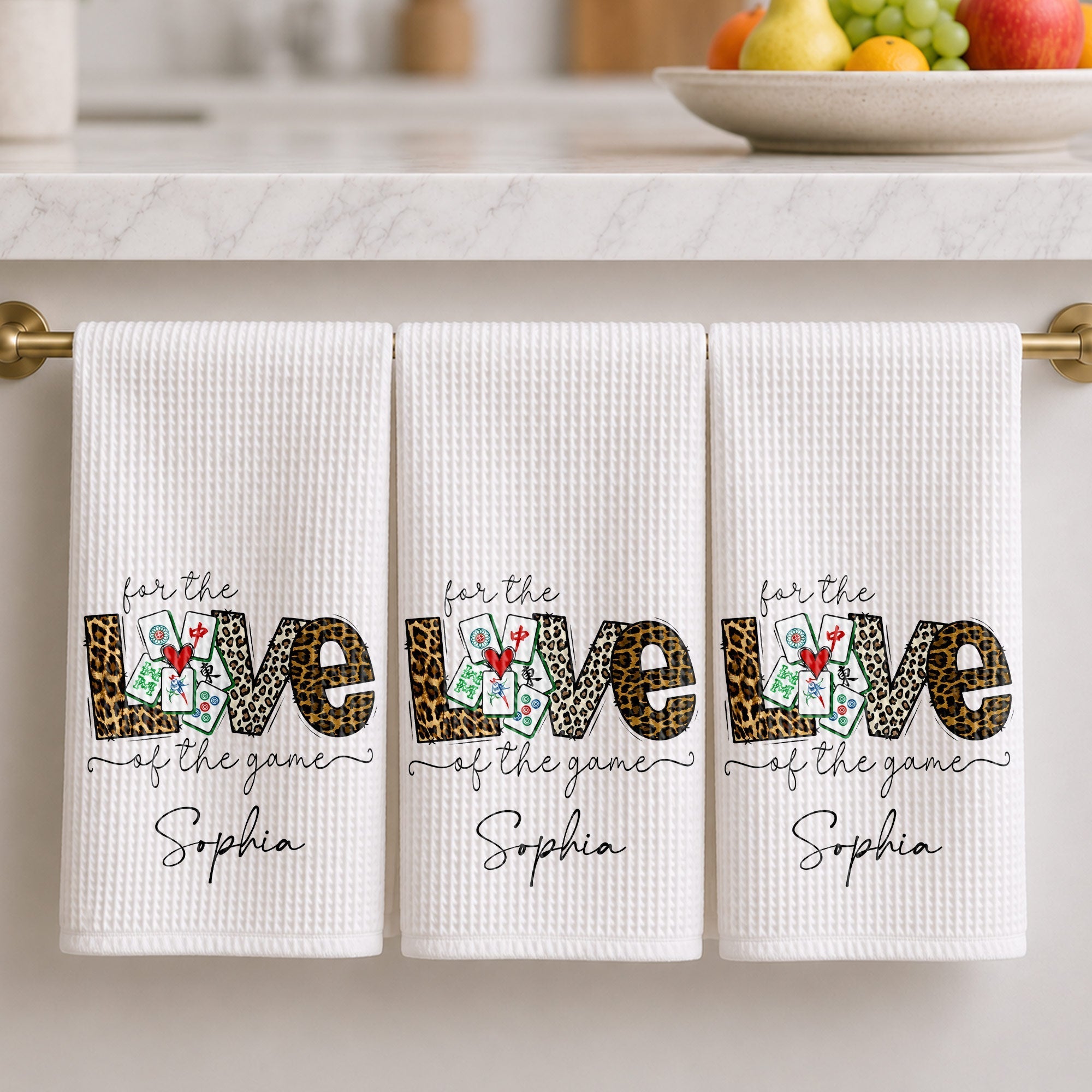 Personalized Leopard Print Kitchen Towel Custom Name Gift for Hobbyists