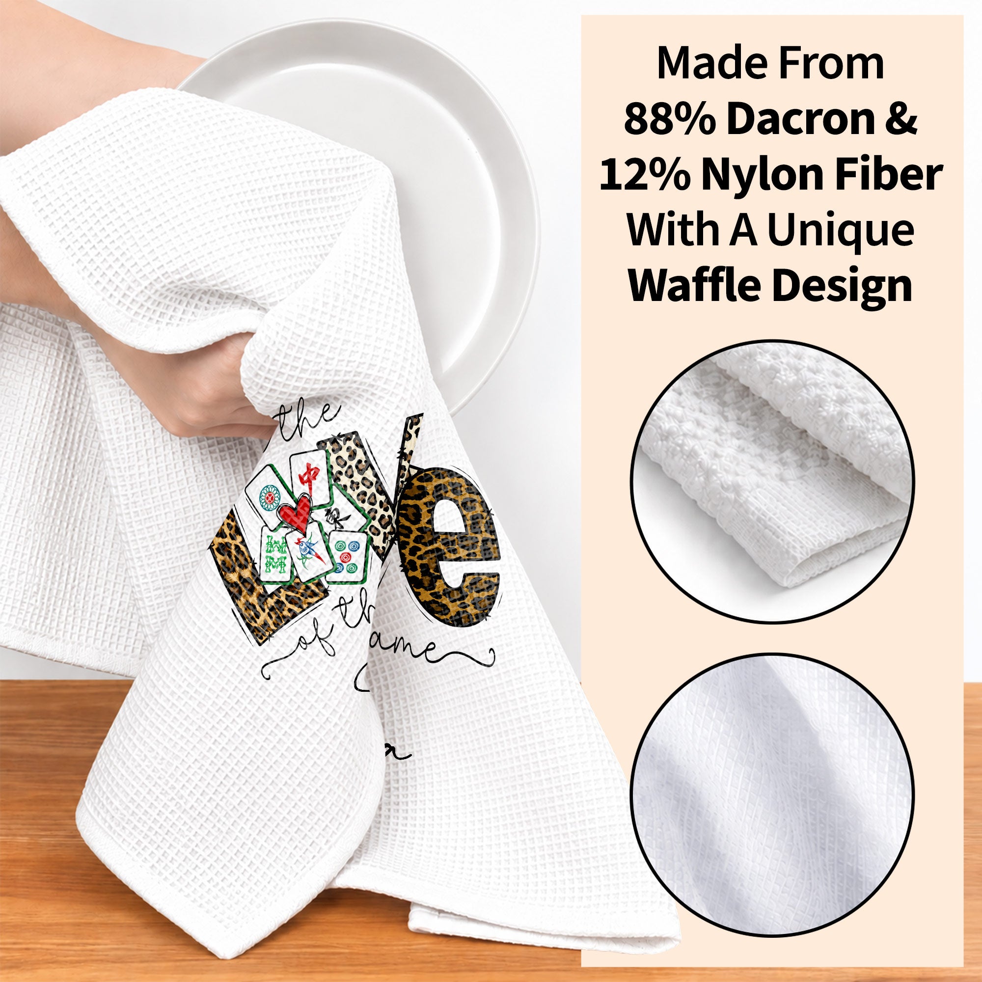 Personalized Leopard Print Kitchen Towel Custom Name Gift for Hobbyists