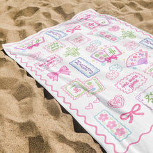 Load image into Gallery viewer, Personalized Mahjong Themed Beach Towel Custom Name Gift for Beach Lovers
