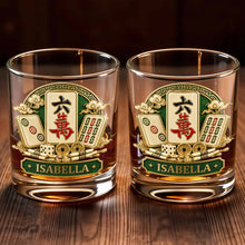 Load image into Gallery viewer, Personalized Mahj jong Whiskey Glass Custom Name Gift for Him
